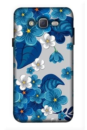 Samsung Galaxy J7 2015 Uyumlu Kılıf Baskılı Mavi Çiçekler Desenli A++ Silikon - 8835 Samsung J7 2015 Kılıf Zpx-Ket-023