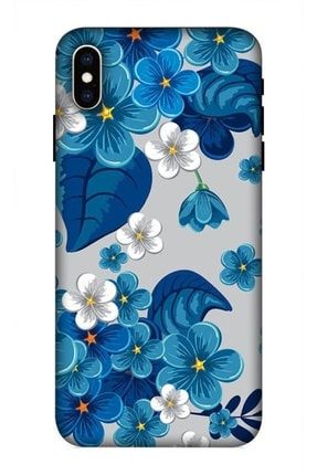 Iphone X Xs Uyumlu Kılıf Baskılı Mavi Çiçekler Desenli A++ Silikon 8835 İphone X - Xs Kılıf Zpx-Ket-023