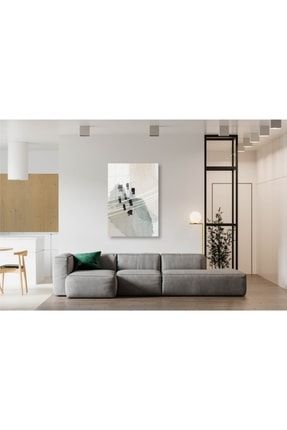 Abstract Desenli Büyük Boyut Cam Tablo - Salon - Hol - Yatak Odası - Mutfak TBL-22001