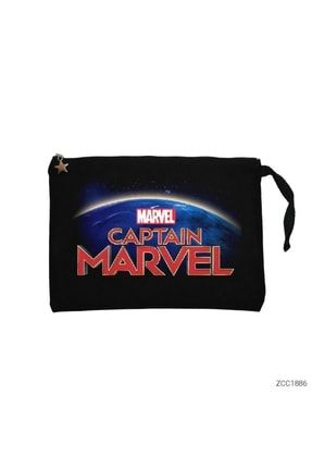 Captain Marvel On World Siyah Clutch Astarlı Cüzdan / El Çantası ZCC1886