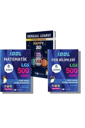 Idol 8. Sınıf Matematik Fen Bilimleri Lgs 500 Yeni Nesil Soru Bankası Ve Happy Lgs 3'lü Deneme 9786050001477