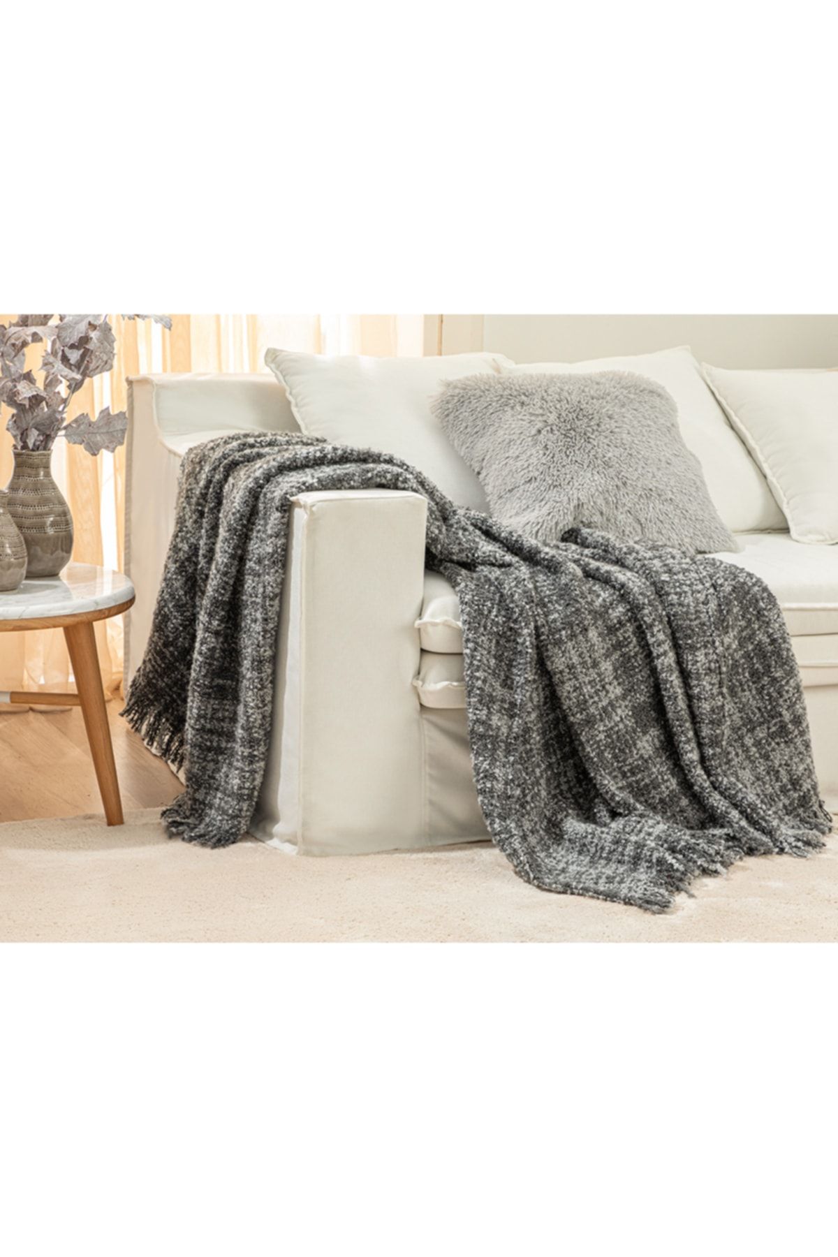 پتوی یک نفره خاکستری یتو آنتراسیت Bellamy Sofa Shawl 130X170 سانتی متر  English Home