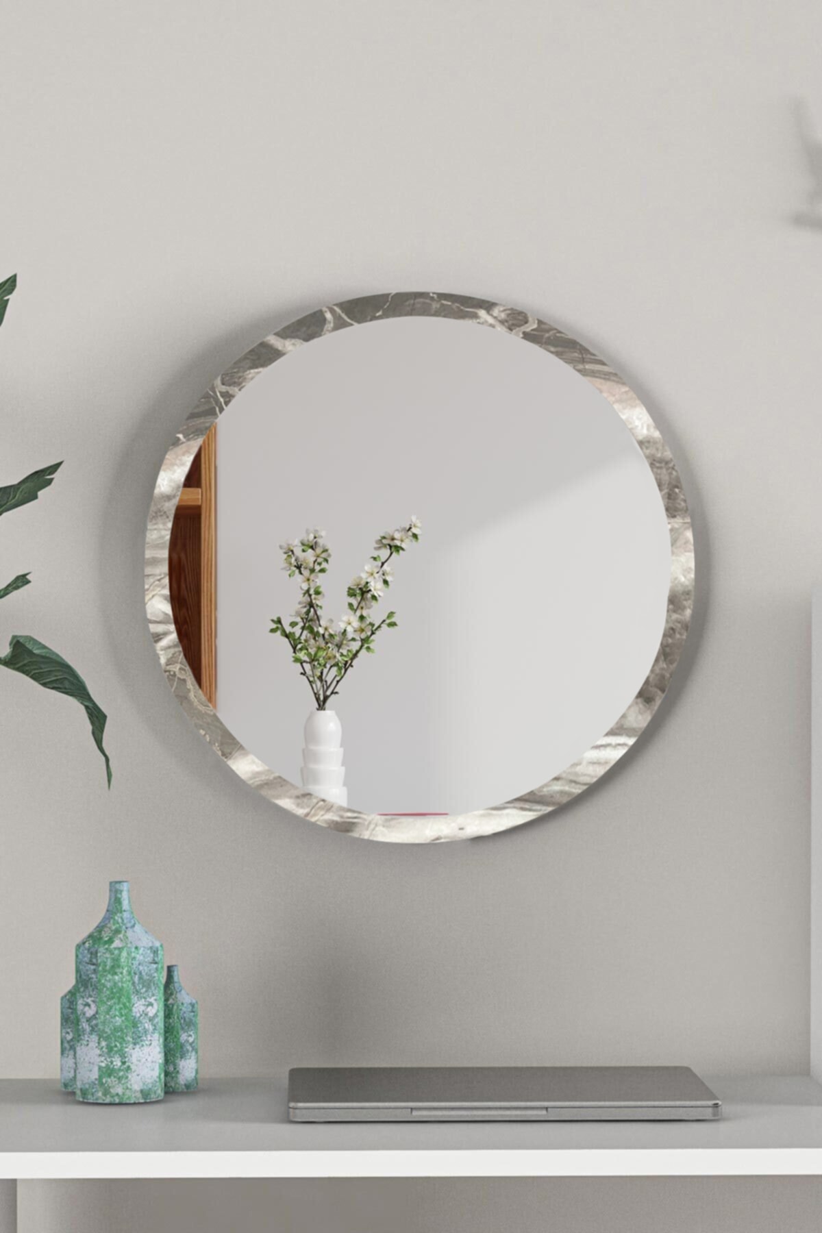 Miss aksesuar Mdf Dekoratif Ayna Makyaj Aynası Duvar Aynası Banyo Aynasi Banyo Aynaları Dekorasyon Ayna 36 Çap