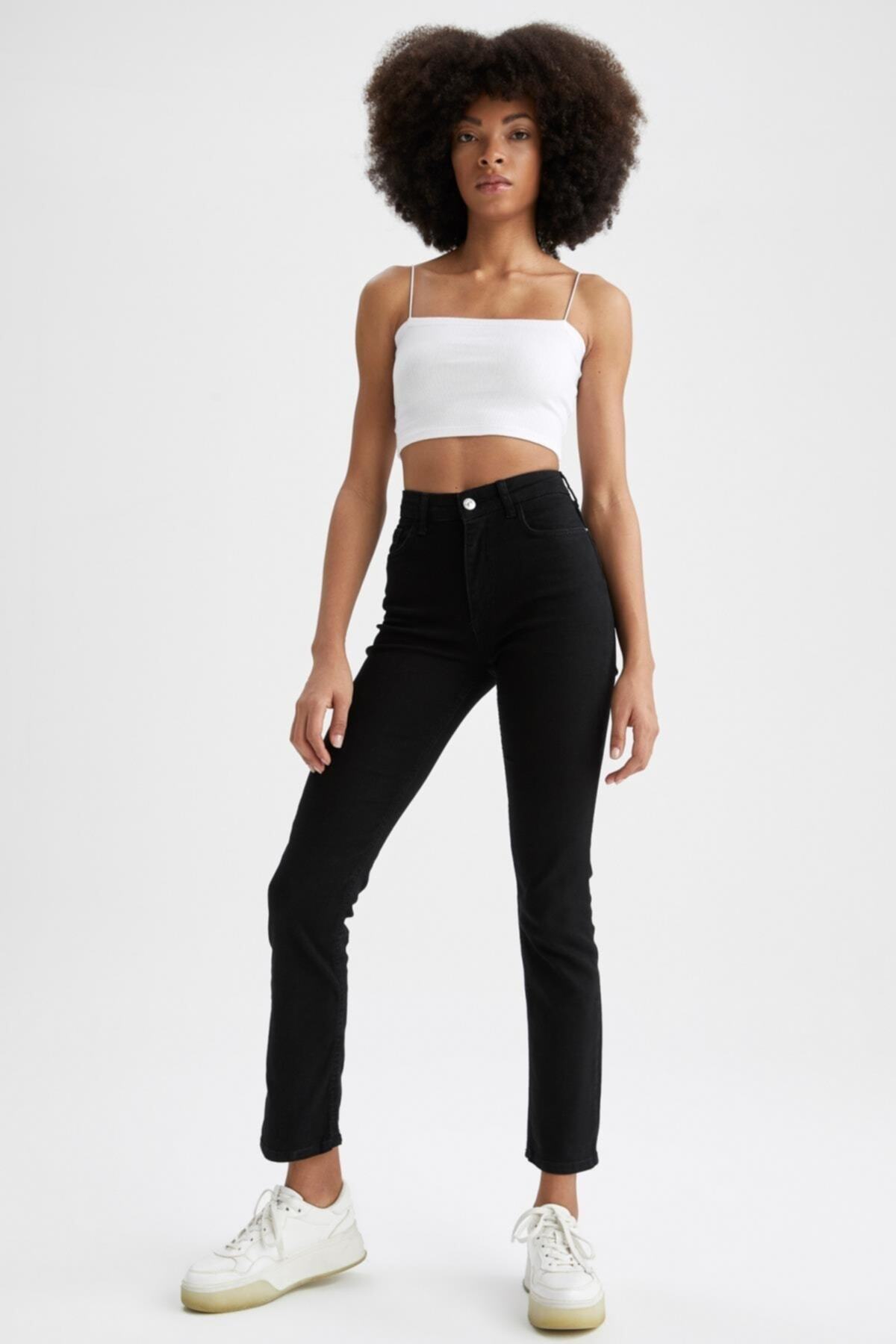 Straight Fit normal Bel Ekstra Uzun Jean Pantolon