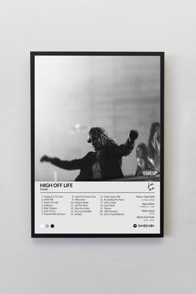 Future High Off Life Albümü Siyah Çerçeveli Spotify Barkodlu Albüm Poster Tablo FTRHOL00001