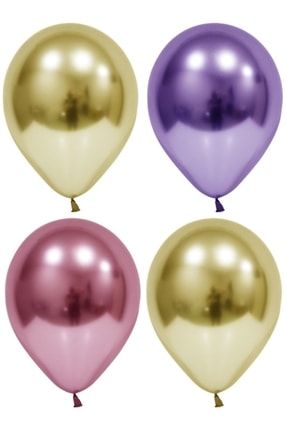 50 Adet Altın-mor-pempe Krom Balon (aynalı Balon) 3KROMHKNYS50