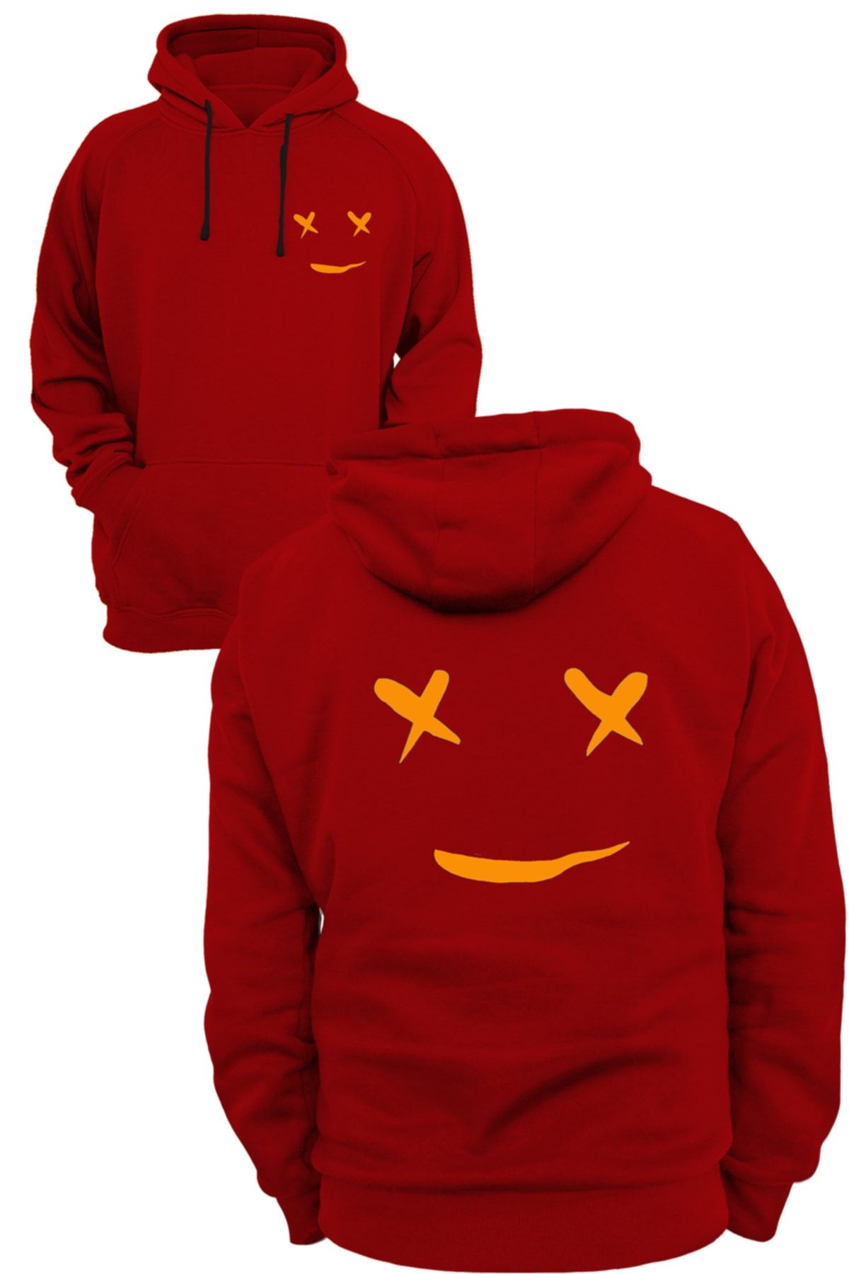 remonz Facial Expression Printed 3 Ipl. 100% Bumbac, Fleece Pe Interior, Hanorac Foarte Gros Unisex - XL