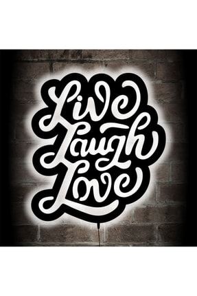 Lıve Love Laugh Led Işıklı Tablo Ahşap Duvar Dekoru lcttbl195