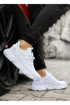 Beyaz - Erkek Sneaker 9 Renk Spor Ayakkabı V-680404