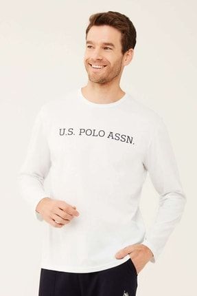 Us Polo Assn Erkek Beyaz Uzun Kollu T-shirt 18467