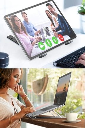 Macbook & Ipad Için Tüm Modellere Uyumlu Laptop Ve Tablet Standı Ayarlanabilir Katlanır Portatif Pro cm6a