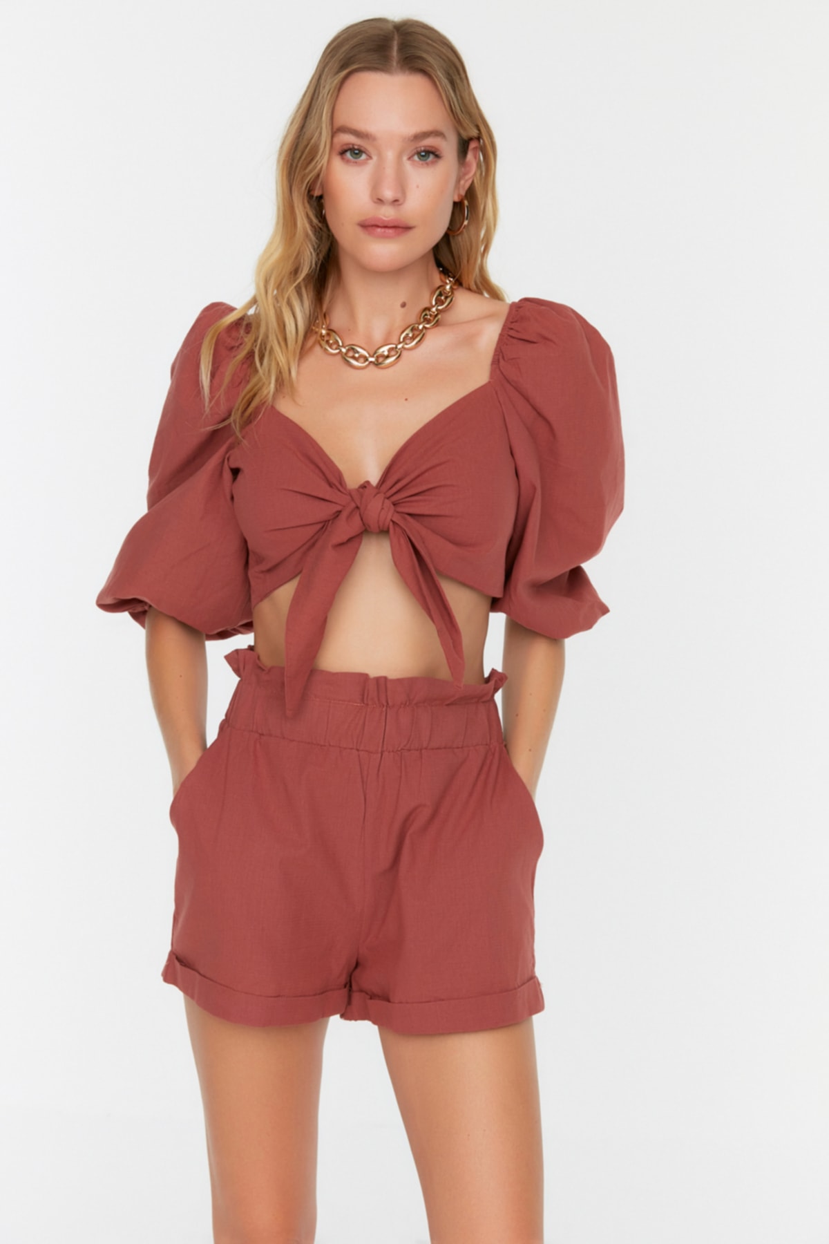 Trendyol Collection Zweiteiler Braun Regular Fit Trendyol