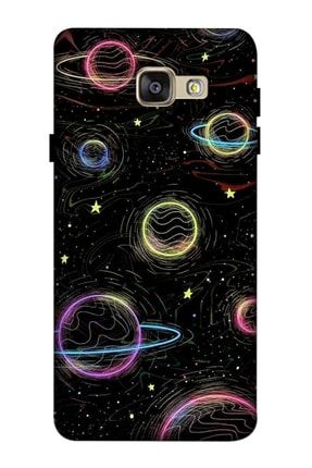 Galaxy A7 2016 Uyumlu Kılıf Baskılı Renkli Gezegen Desenli A++ Silikon - 8842 Samsung A7 2016 Kılıf Zpx-Ket-023