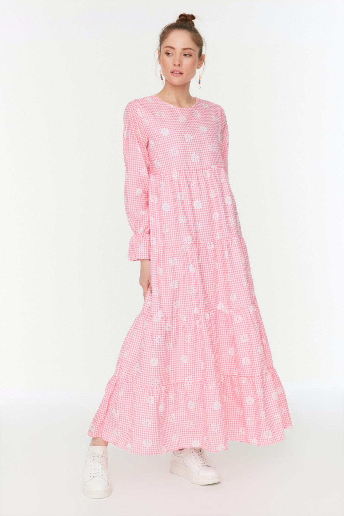 Trendyol Modest Kleid Rosa Skater Fast ausverkauft