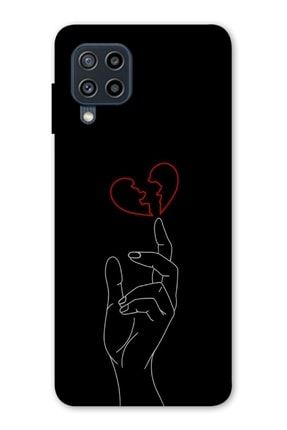 Samsung Galaxy A22 4g Uyumlu Kılıf Baskılı El Kırık Kalp Desenli A++ Silikon - 8851 Samsung A22 4G Kılıf Zpx-Ket-024