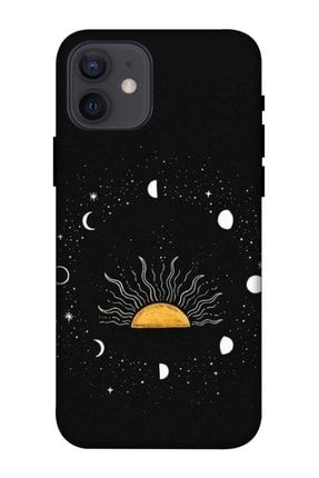 Iphone 12 Mini Uyumlu Kılıf Baskılı Güneş Ay Desenli A++ Silikon - 8840 İphone 12 Mini Kılıf Zpx-Ket-023