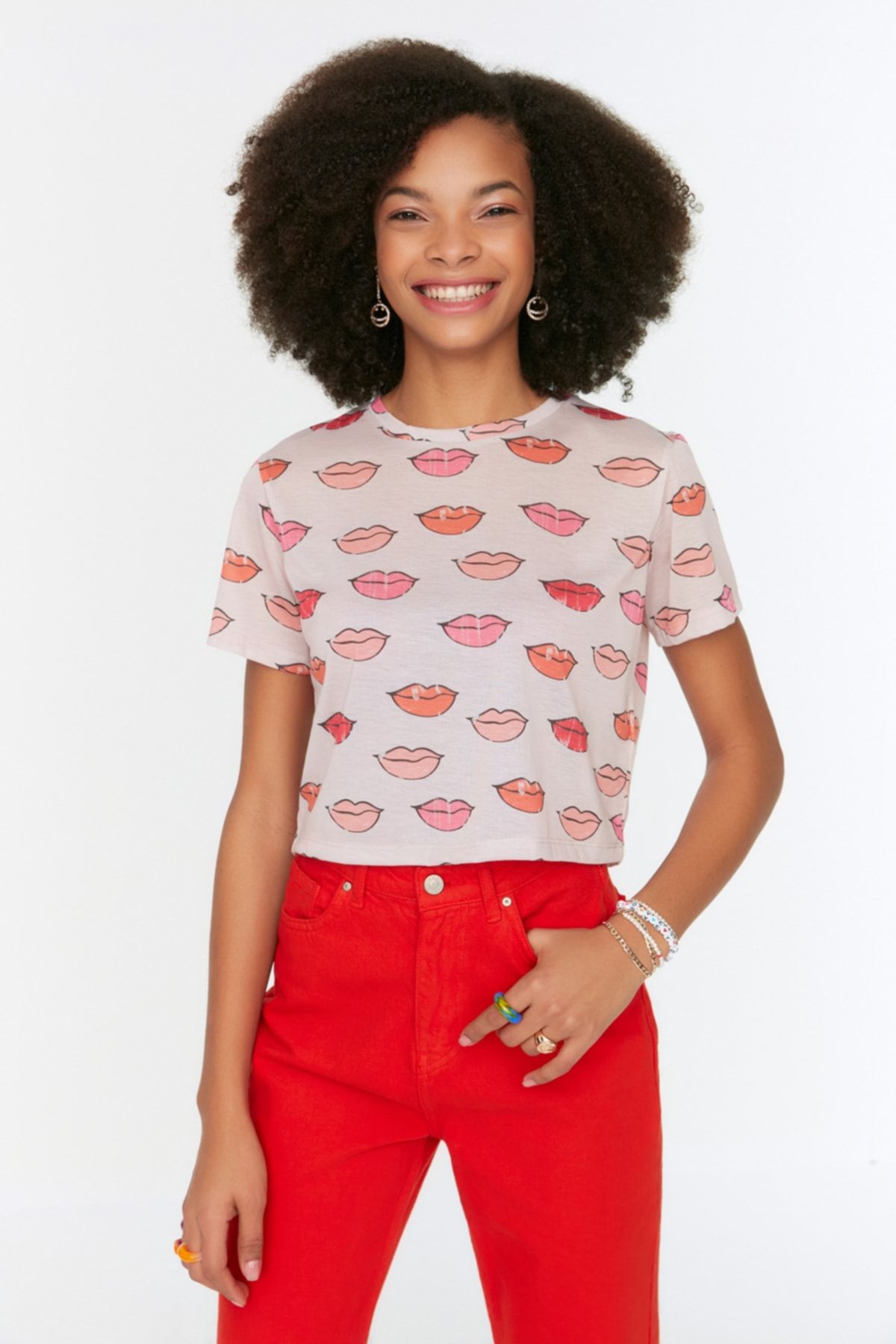 Trendyol Collection T-Shirt Beige Regular Fit Fast ausverkauft