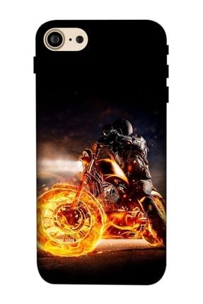 Apple Iphone Se 2020 Kılıf Baskılı Ateş Motosiklet Desenli A++ Silikon - 8830 İphone Se 2020 Kılıf Dst-Ket-022