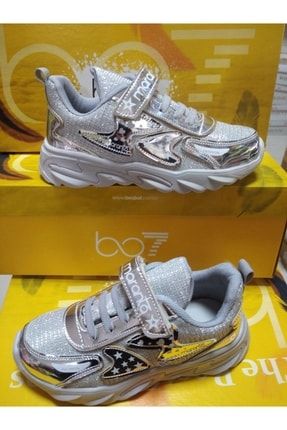 Gümüş Simli Kız Çocuk Ortopedik Spor Ayakkabı Sı Ecxdfrsz0038