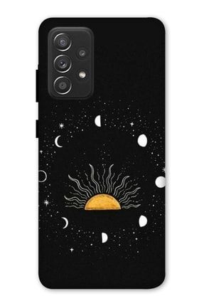 Galaxy A52 Uyumlu Kılıf Baskılı Güneş Ay Desenli A++ Silikon - 8840 Samsung A52 Kılıf Dst-Ket-023