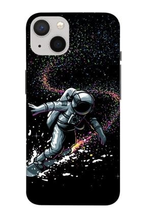 Iphone 13 Uyumlu Kılıf Baskılı Sörfçü Astronot Desenli A++ Silikon - 8822 İphone 13 Kılıf Dst-Ket-022