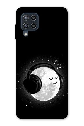 Galaxy M32 Uyumlu Kılıf Baskılı Ay Ve Müzik Desenli A++ Silikon - 8844 Samsung M32 Kılıf Dst-Ket-024