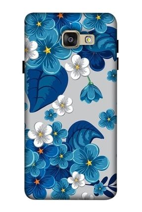 Galaxy A7 2016 Uyumlu Kılıf Baskılı Mavi Çiçekler Desenli A++ Silikon - 8835 Samsung A7 2016 Kılıf Dst-Ket-023