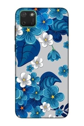 Huawei Y5p Uyumlu Kılıf Baskılı Mavi Çiçekler Desenli A++ Silikon - 8835 Huawei Y5p Kılıf Zpx-Ket-023