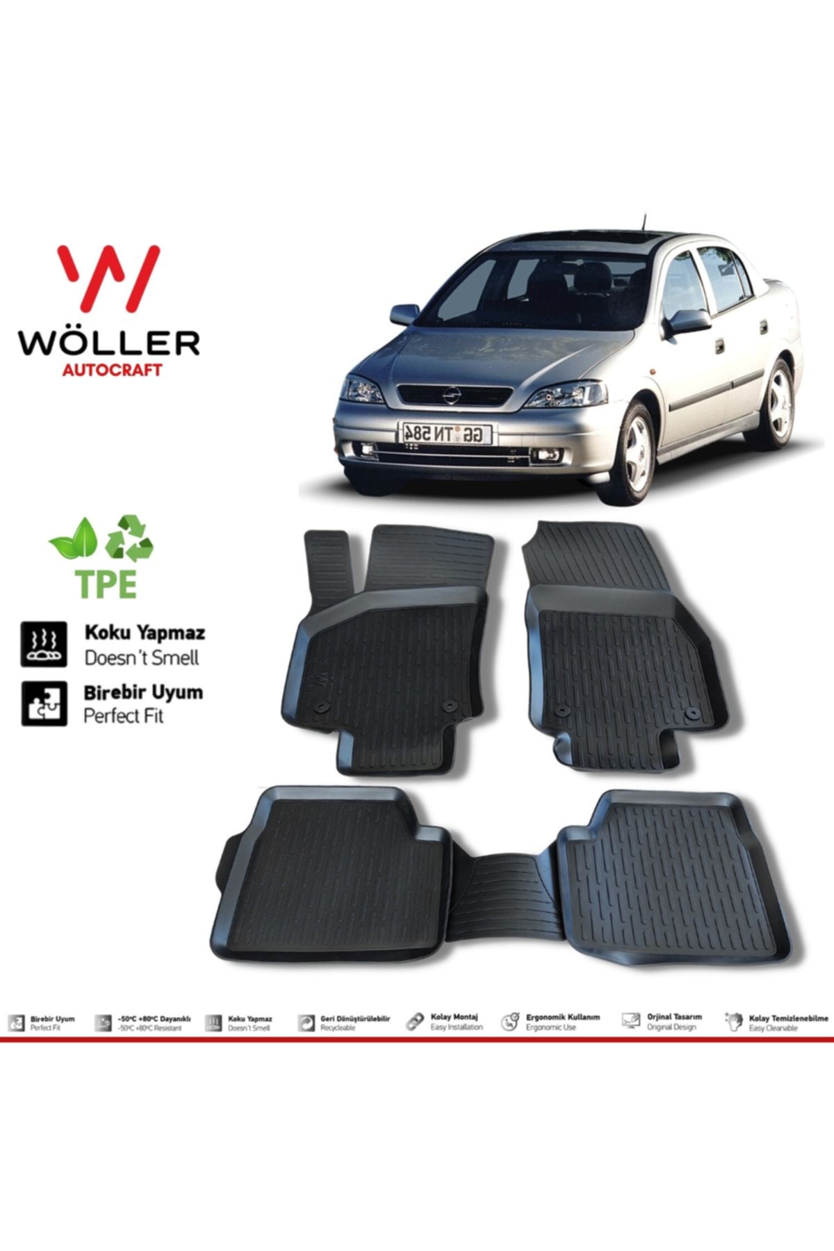 Wöller Opel Astra G Sedan 1998 2006 3d коврик для бассейна wöller3dpaspas146