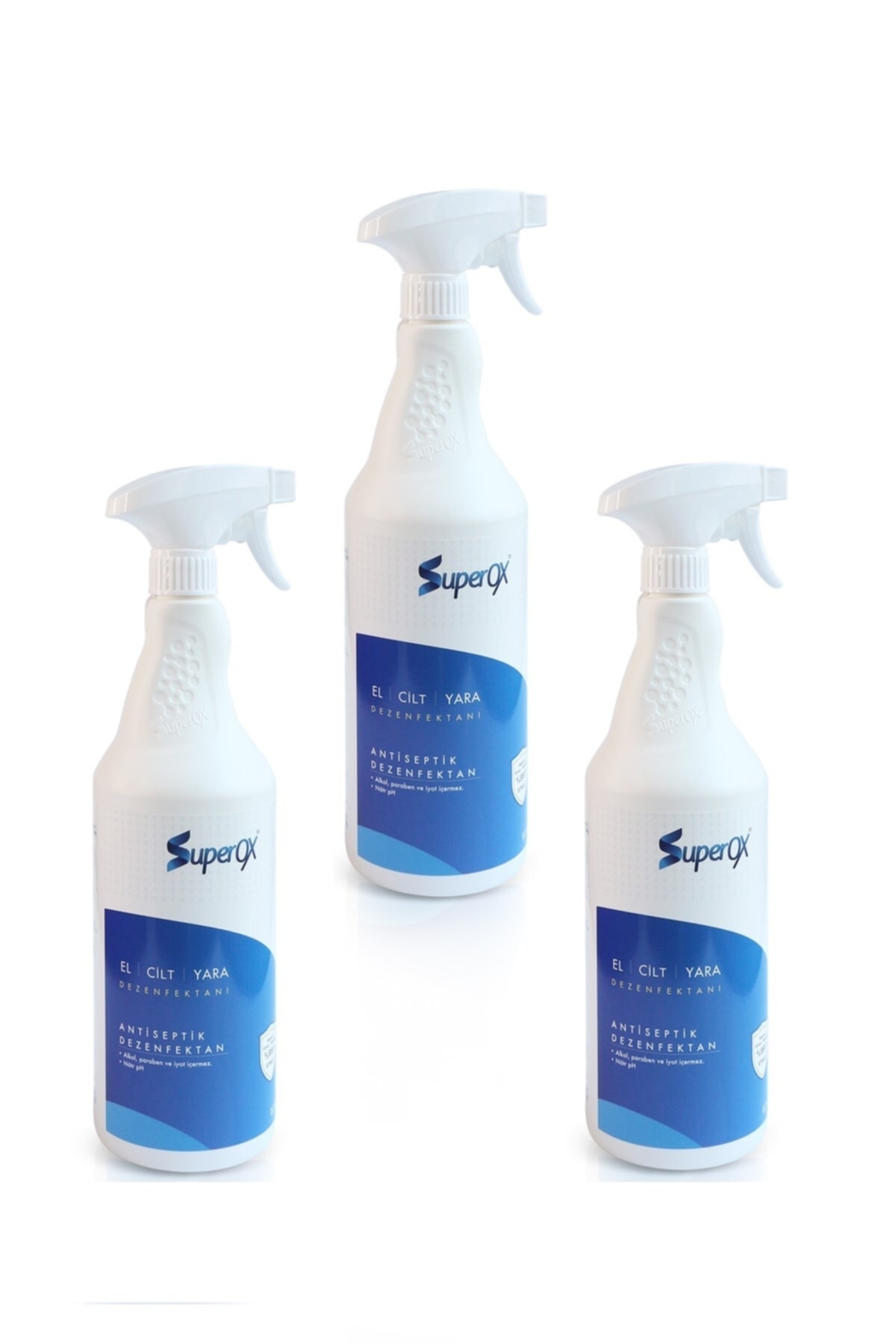 SuperOX Hipokloröz, Alkolsüz, El & Cilt & Yara Çevresi Dezenfektanı ( 3 Adet 1 Lt )