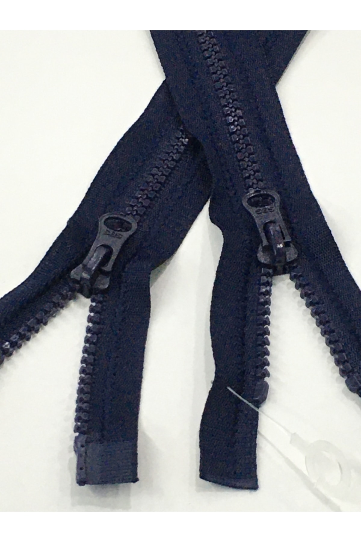 Coat Zipper Double Way 75 Cm Dark Blue Bone Teeth 1123
