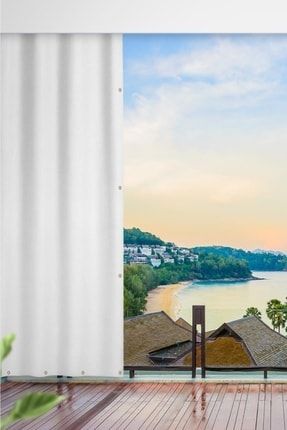 Her Ölçüde Enxboy Seçenekli Kuşgözlü Balkon Perdesi-balkon Brandası Beyaz TY901