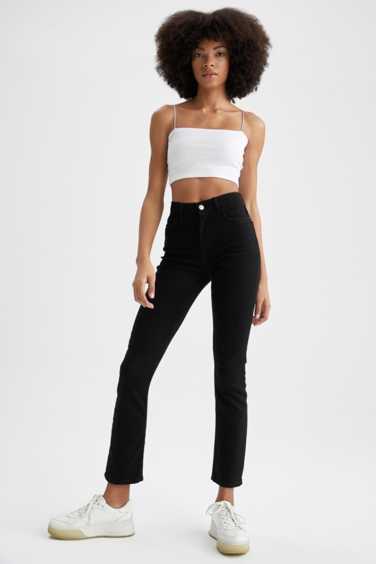 Straight Fit normal Bel Ekstra Uzun Jean Pantolon