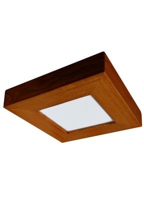 Sıva üstü kare LED Avize Tavan Lambası NESTWOOD 26x26cm Tik Renk Gürgen Ağacı, 6000K Beyaz Işık 868355559041