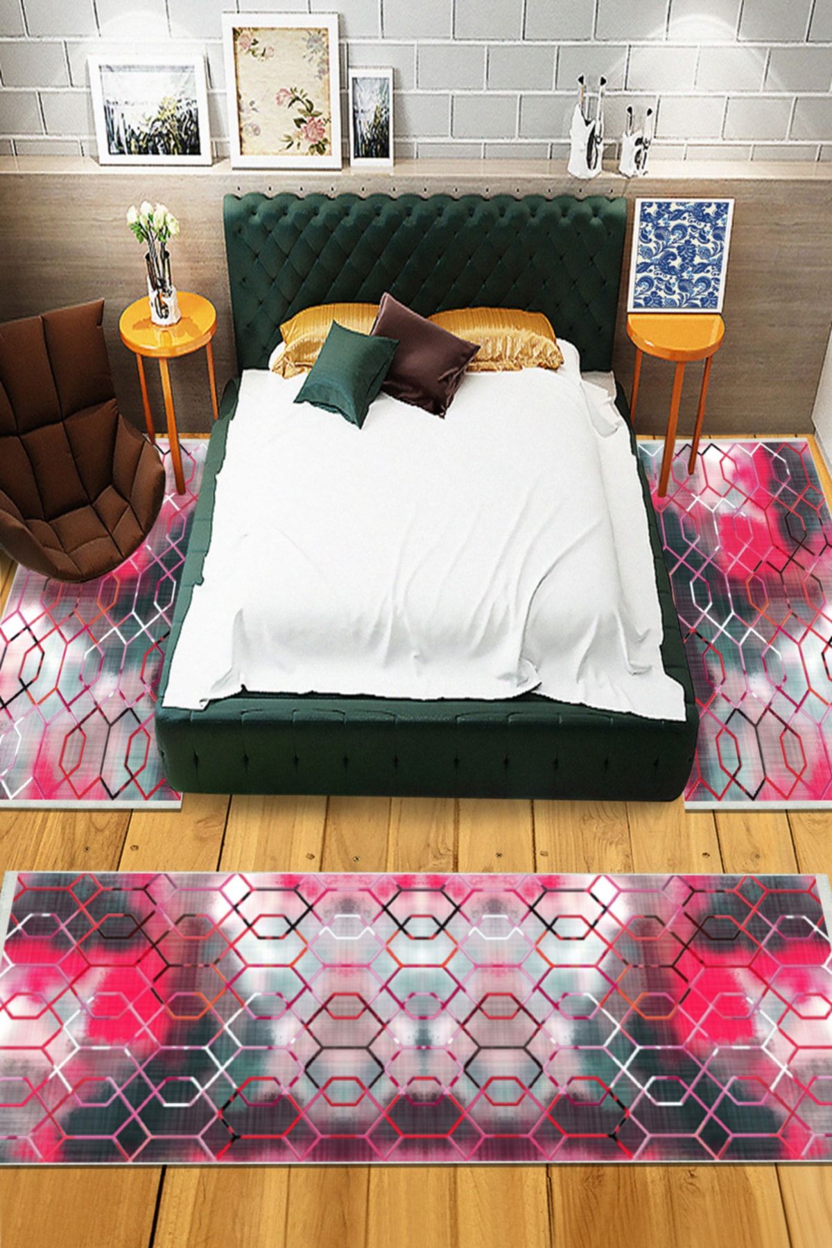 Dekomis Yatak Odası Halısı Takımı Üçlü Takım80x25080x150
