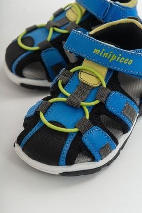 Unısex Sax Mavi Deri Ortopedik Outdoor Çocuk Sandalet 22Y4S9334