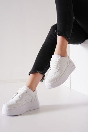 Kadın Beyaz Günlük Yüksek Taban Platform Spor Yürüyüş Sneaker Ayakkabı 4247_117083