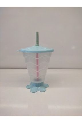 Pipetli Plastik Bardak Su Sızdırmaz Dökülmelere Karşı Korumalı Vakumlu Kapak 11x9 cm B5