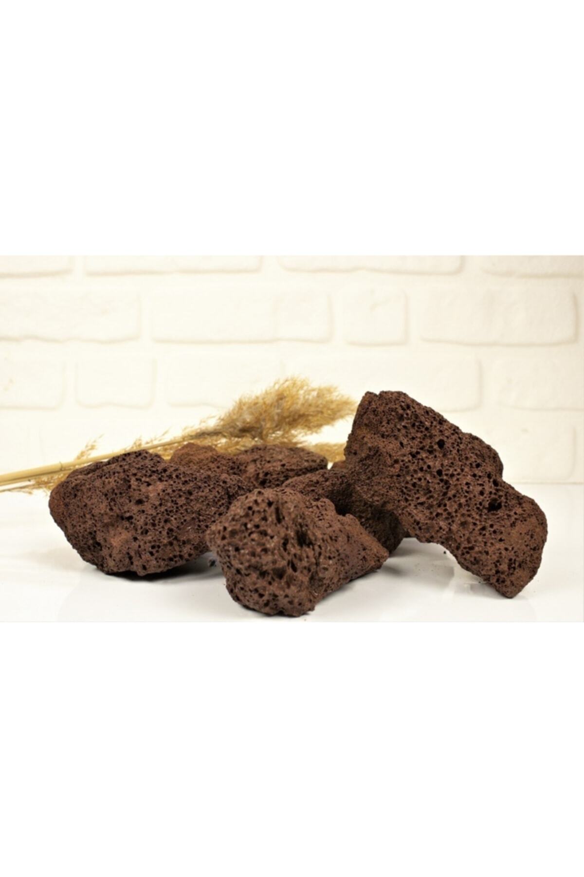 Dekoratif Pomza Taşı 3 Kg 10-20 Cm Akvaryum Taşı Kırmızı Pomza Volkanik Pomza Taşı Ponza Cüruf 3