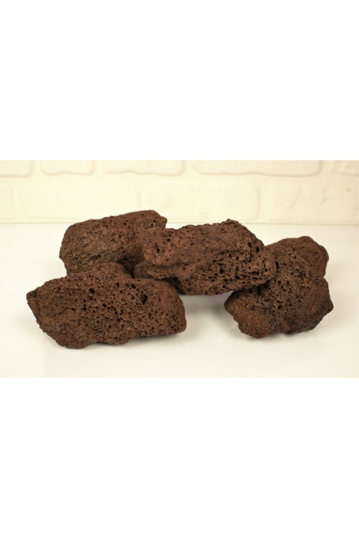 Dekoratif Pomza Taşı 3 Kg 10-20 Cm Akvaryum Taşı Kırmızı Pomza Volkanik Pomza Taşı Ponza Cüruf 4