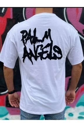 Palm Angels Beyaz Oversize Tshirt S&R FASHION054