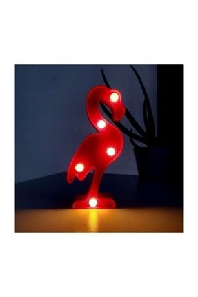 3d Led Işıklı Flamingo Gece Lambası Işıldak Dekoratif Abajur flm8569