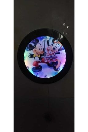 Ledli Işıklı Mickey Mouse Çocuk Odası Duvar Saati Aplik 35 Cm Metal Yeşil gfd888445577412