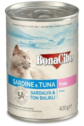 Bonacibo Ezme Sardalya Ve Ton Balıklı Yaş Kedi Maması 400 Gr BonaCib23