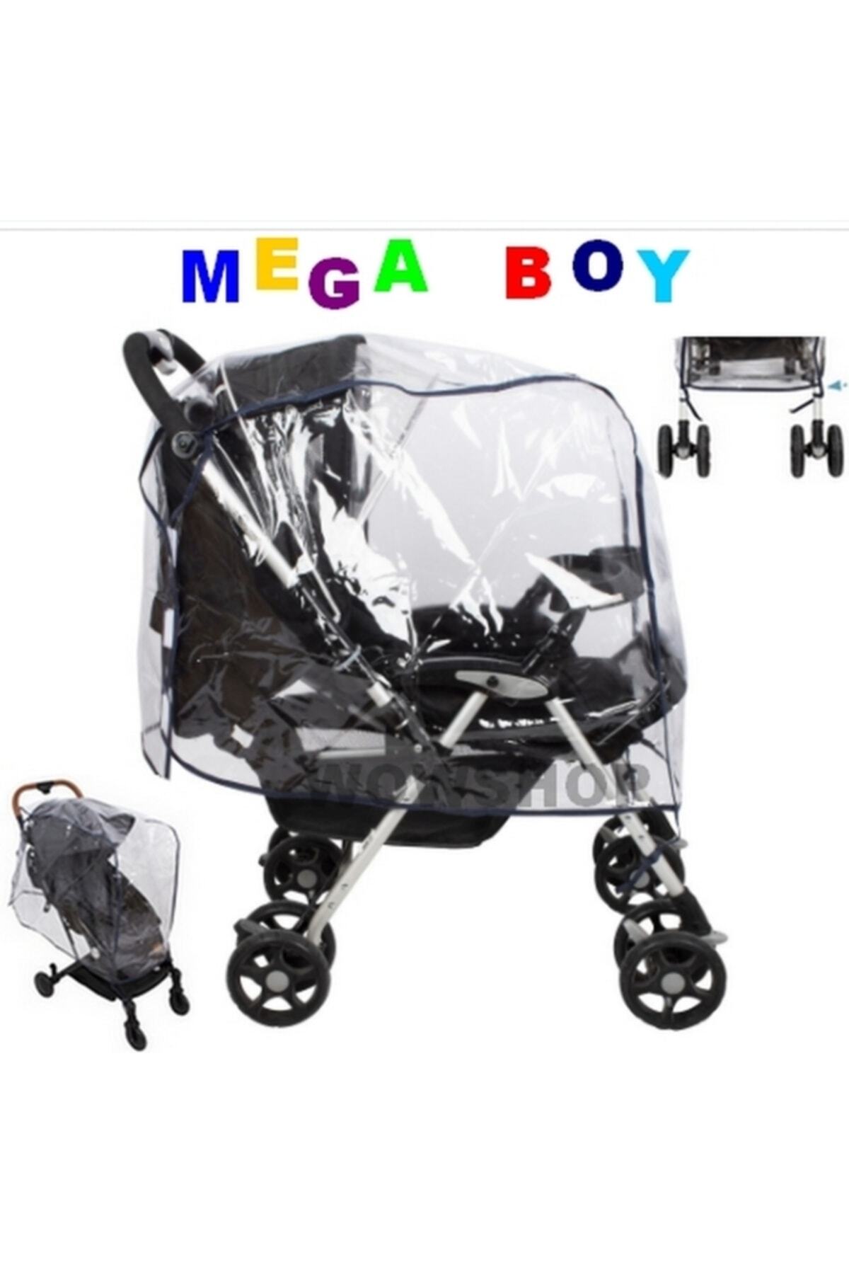 LiaBaby Mega Boy Xl Özel Ölçü Bebek Arabası Yağmurluğu Kalın Mikronlu fotoğrafı 5 (önizleme)