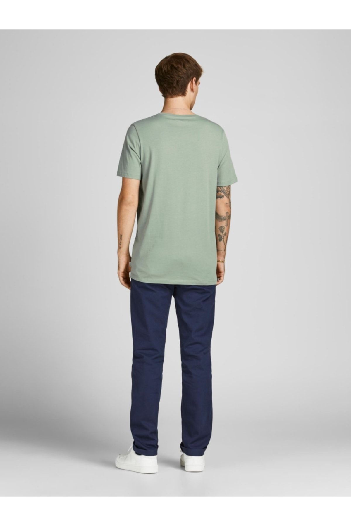 تی شرت خاکستری مردانه Jack Jones اصلی جک جونز ارگانیک 12156101 Jack & Jones