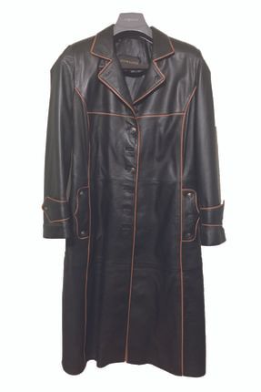 Dolce Uzun Siyah Renk Kadın Deri Ceket CODE120