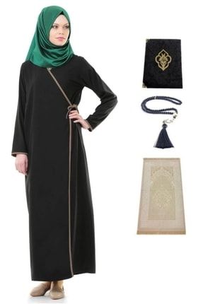 Yandan Bağlamalı Siyah Namaz Elbisesi( Yasin, Seccade, Tesbih Ve Namaz Elbisesi) 300100