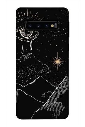 Samsung Galaxy S10 Uyumlu Kılıf Baskılı Gözyaşı Desenli Silikon - 8839 Samsung S10 Kılıf Dst-Ket-023