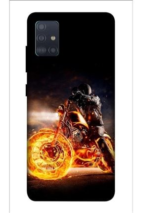 Samsung Galaxy A51 Uyumlu Kılıf Baskılı Ateş Motosiklet Desenli A++ Silikon - 8830 Samsung A51 Kılıf Zpx-Ket-022